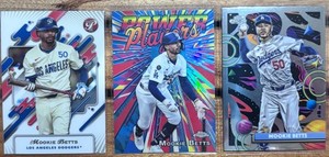 Mookie Betts -LA Dodgers - 3 card Lot - 1 x 2025 Pristine, and 2 x 2025 Chrome