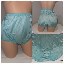 Shadowline VTG Style Brief Panty Shiny Full Cut Brief 10/3XL Lagoon Blue 17642
