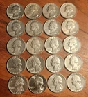 Lot of 20 Silver Washington Quarters in the 1964's - Free Ship - 3.616 oz SILVER