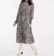 NWT Ann Taylor Blue Green Multicolor Floral Smocked Polyester Maxi Dress S