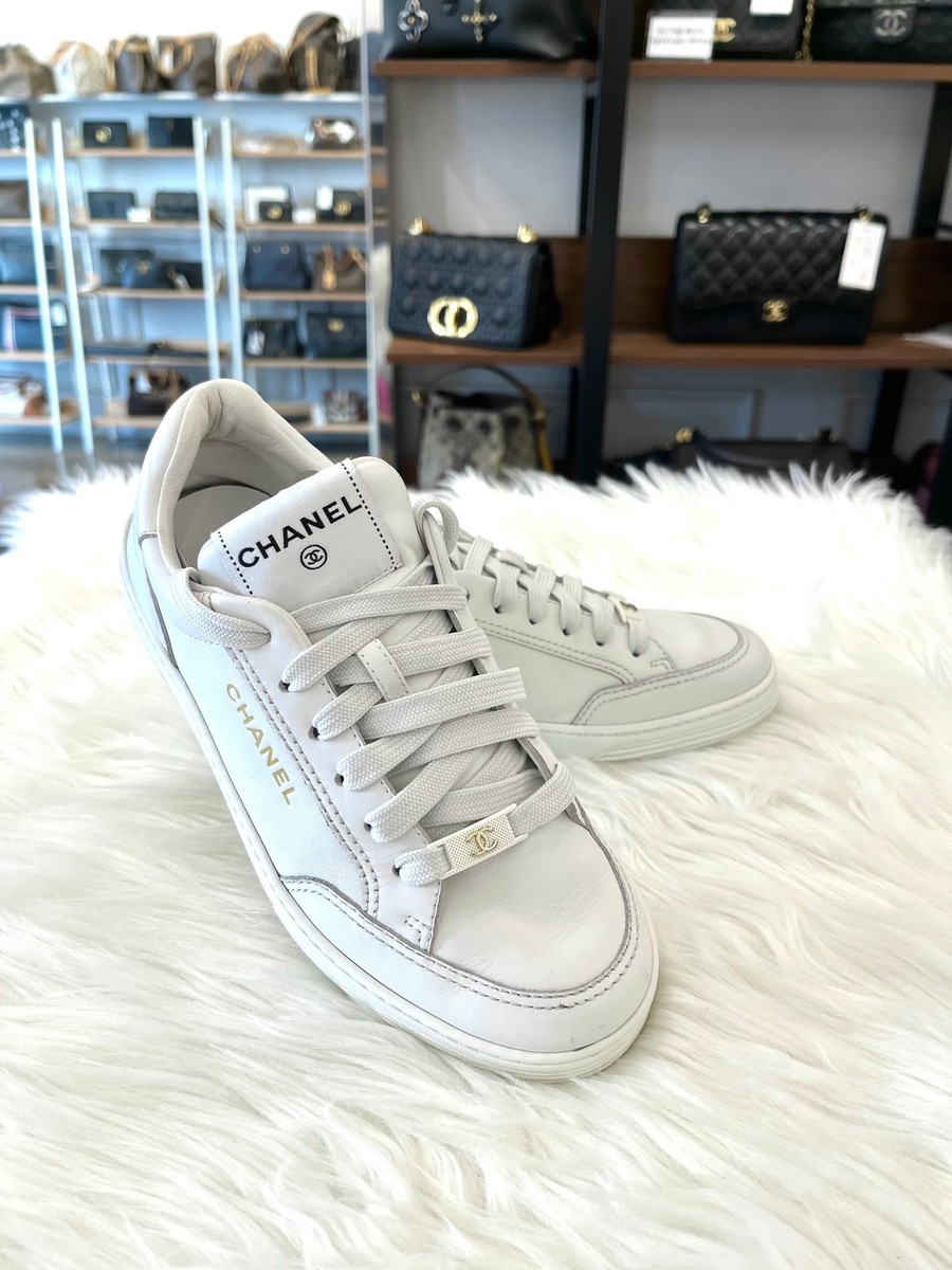 CHANEL Lettering Sneakers White G45085 120311201 | eBay