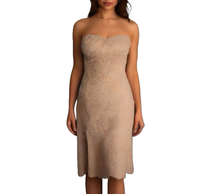 midi taupe dress Gold Foil Plisse Sleeveless Midi Dress Taupe/Gold Small