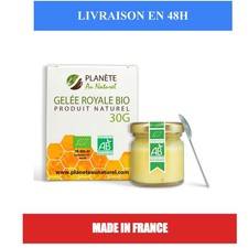 Gelée Royale Bio 30g Planète au Naturel - Pot avec doseur, cure 1 mois