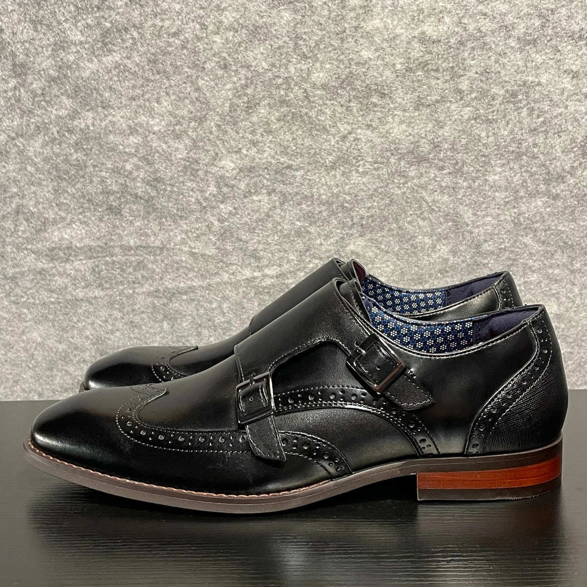Stacy Adams Karson Shoe Mens 7.5M Black Leather Monk Strap  display picture 3
