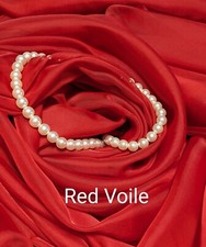 Red 116" wide sheer Voile by yard, or party decoration free swatches