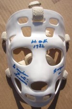 Emile Francis Cat Rangers signed Goalie Mask PSA/DNA auto w/ inscriptions