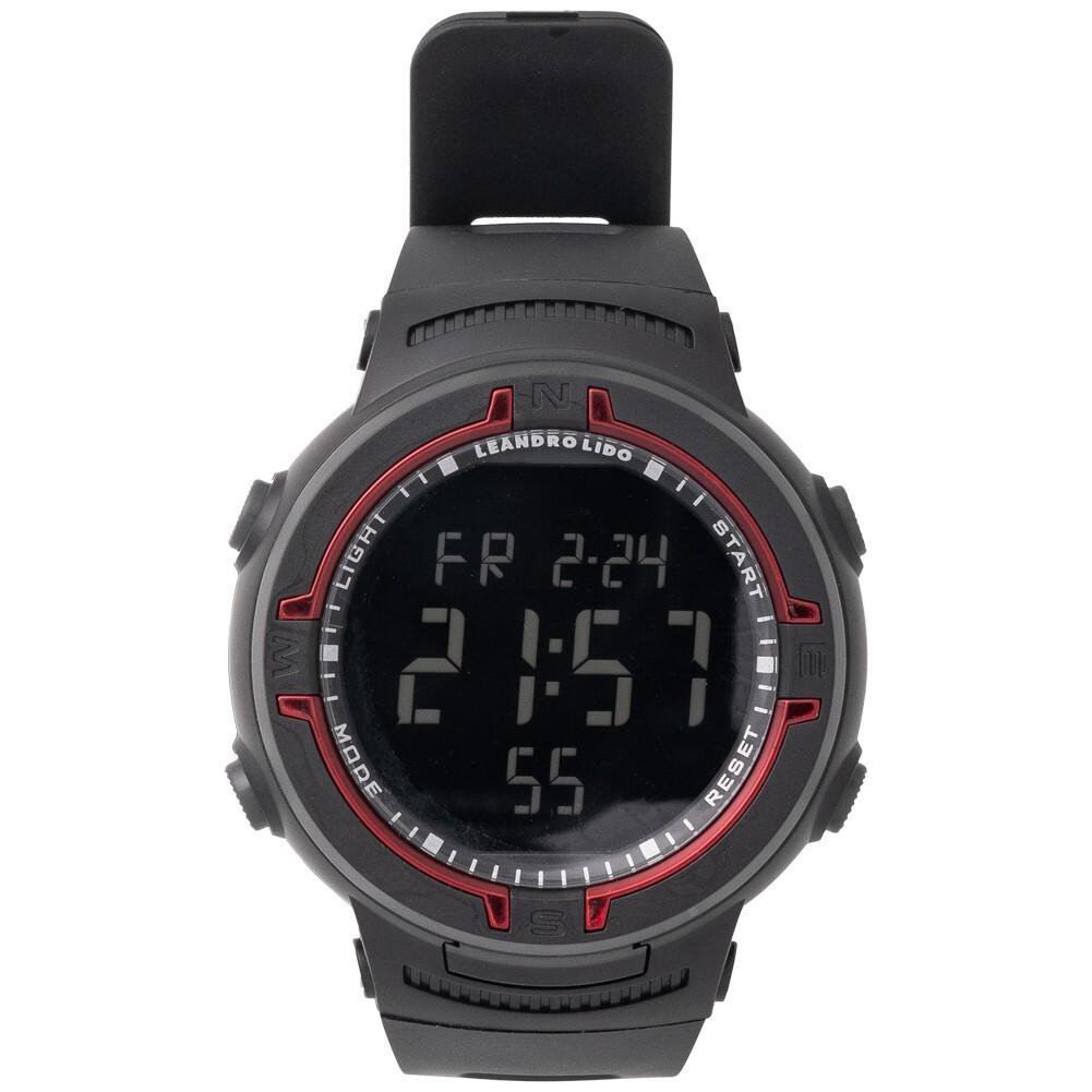 Montre sportive LEANDRO LIDO Vernazza Unisexe noire et rouge