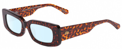 SITO SHADES REACHING DAWN Womens Square Blue Light Glasses in Amber Cheetah 51mm