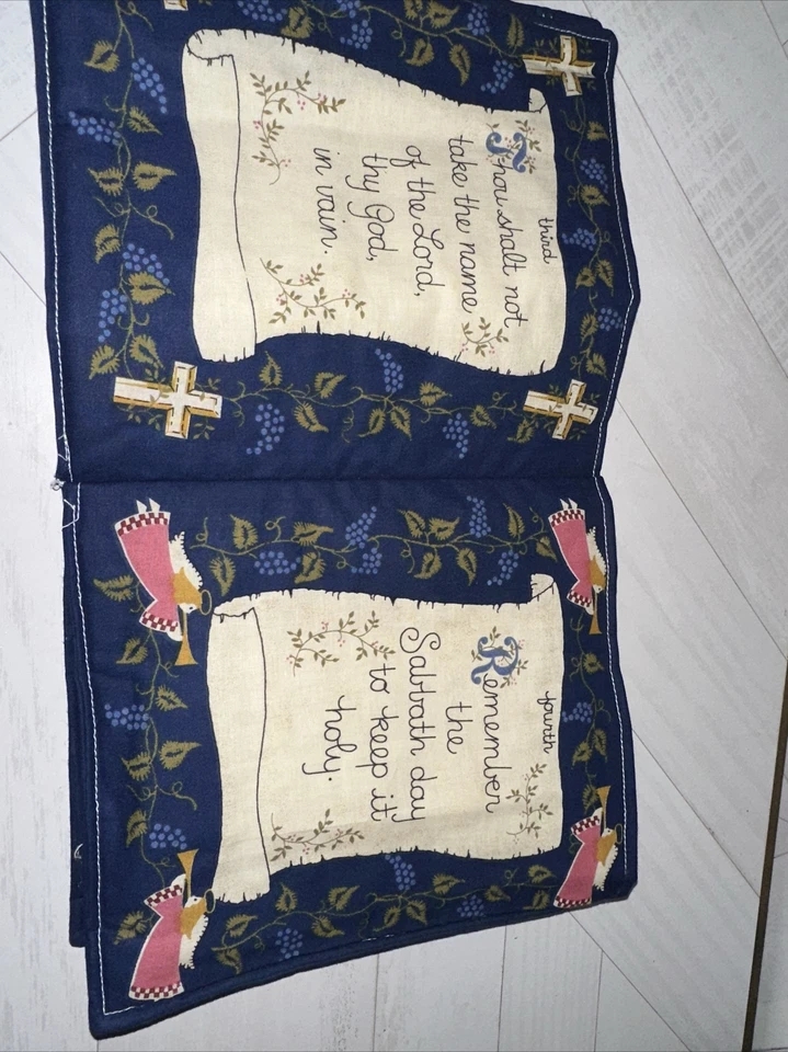 Детская книга из мягкой ткани «Десять заповедей» 10 X 9 дюймов ручная работа уже сшита - Изображение 4 из 4