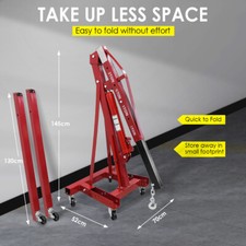 2Ton Hydraulic Folding Engine Crane Stand Hoist Lift Jack 2000kg Garage Workshop