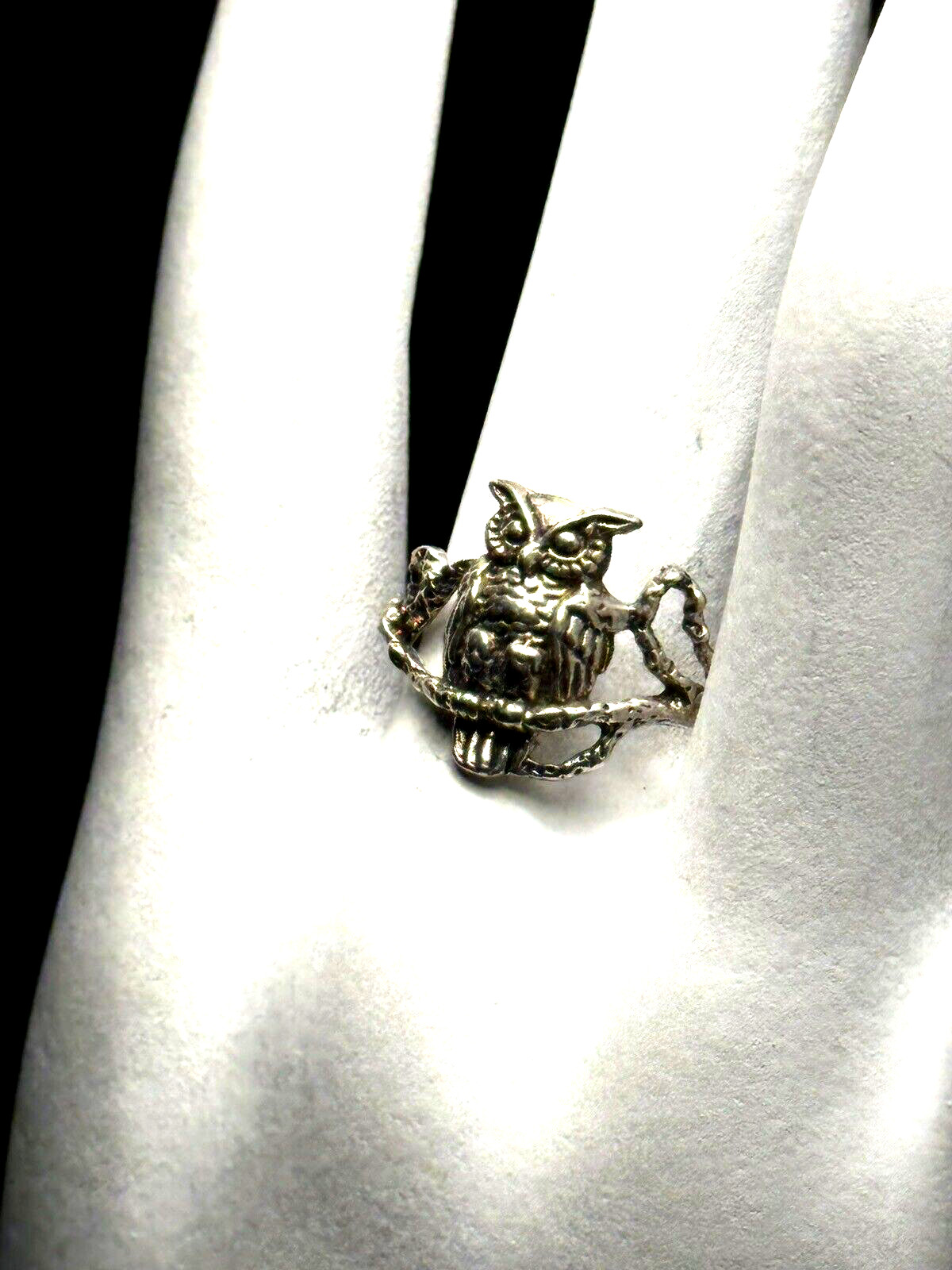 VTG Silver Owl Ring Solid 925 Sterling Silver Jew… - image 12