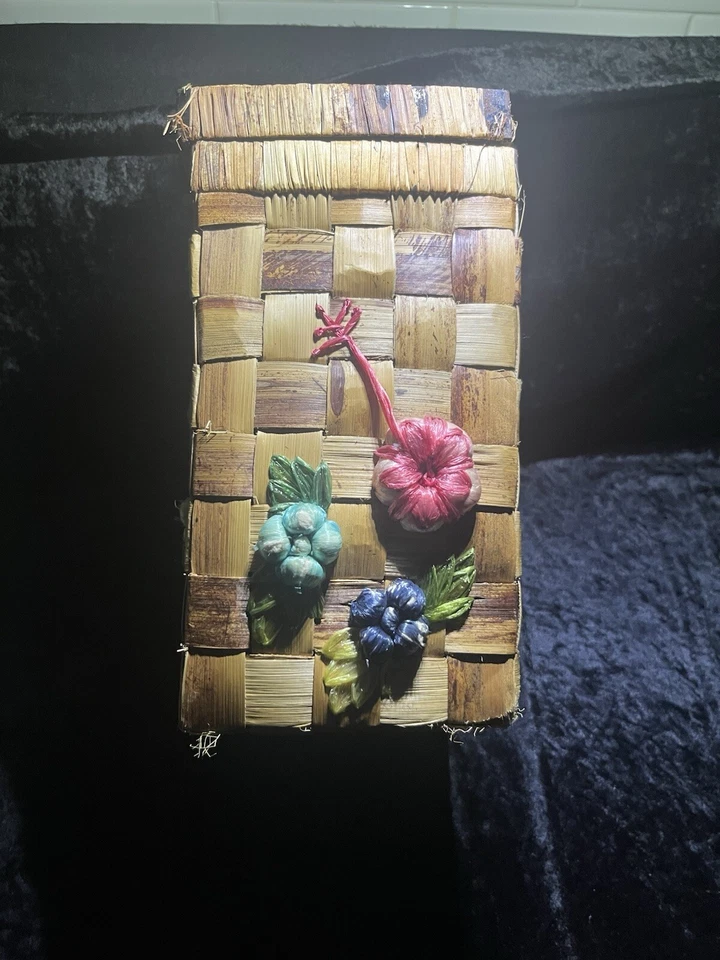 Cartera de paja radiante de bambú vintage Filipinas Foto 3 de 4