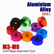 M3/M4/M5/M6 Aluminum Alloy Knurled Thumb Nut Thumb Bolts Through Hole Colourful