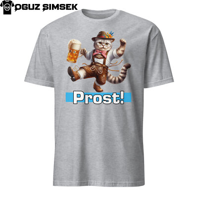 Unique Unisex T-Shirt: Bavarian Cat Toasting 'Prost!' - Perfect for Oktoberfest 