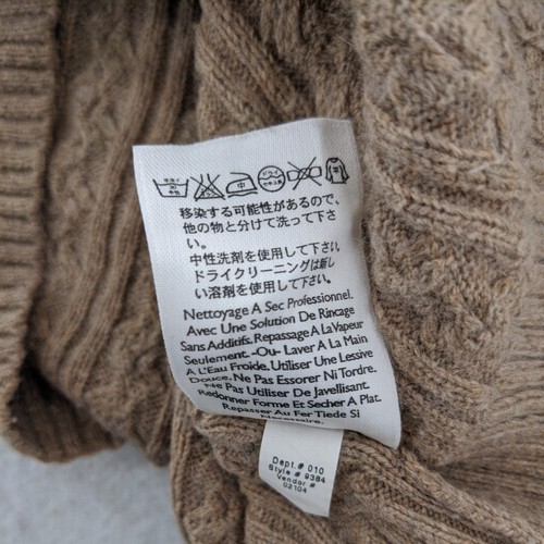 Eddie Bauer Sweater Womens Small Brown Cable Knit Cardigan Button Up 5% Cashmere - Foto 10 di 13