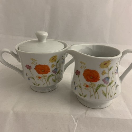 Wilshire House Jepcor ENGLISH GARDEN Milchkännchen & Zucker 4" Japan Fine China 5778