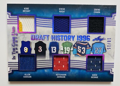 2019 Leaf ITG Used Kobe Bryant Allen Iverson Steve Nash Johnson 10/15 Jersey