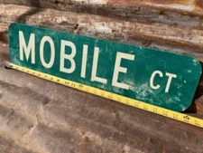 6" x 24" Authentic Used STREET ROAD TRAFFIC SIGN "MOBILE CT"