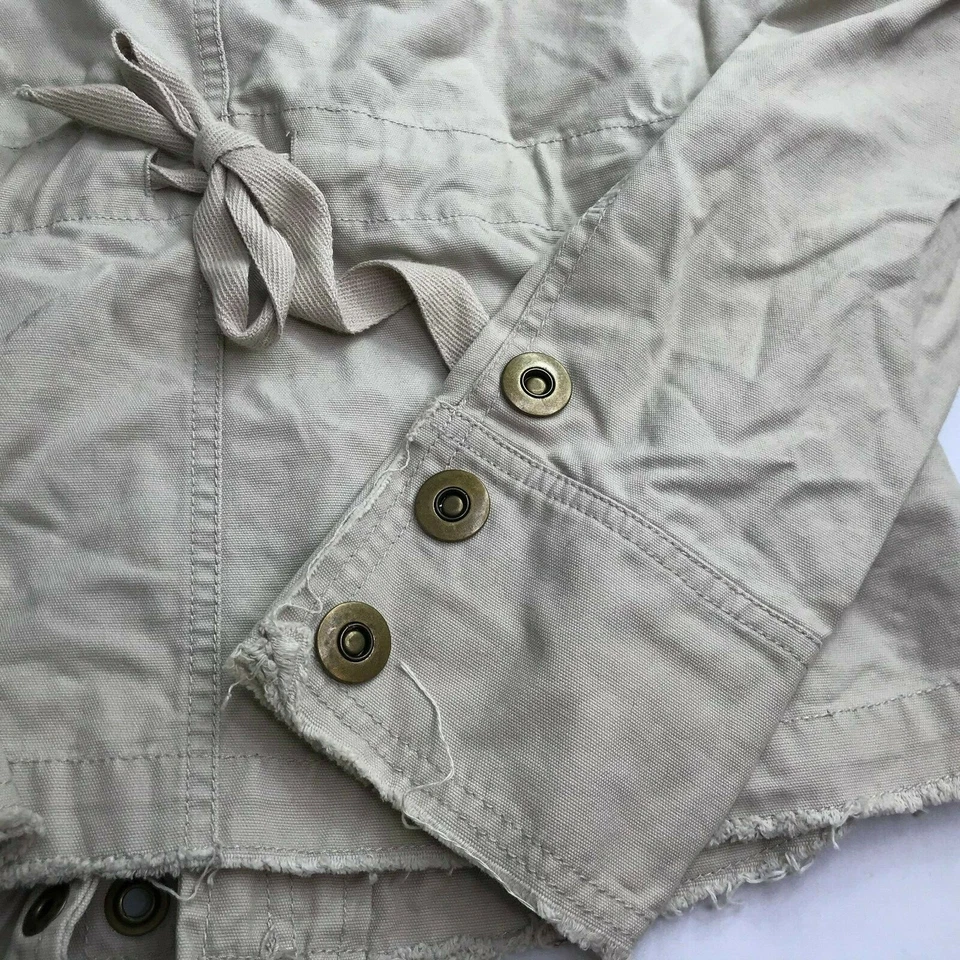 Nordstrom BB Dakota Caqui Tostado Chaqueta Militar Abrigo con Capucha Botones Cremallera Mediana Foto 4 de 4