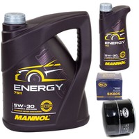 MotoröL Set Mannol Energy 5W-30 API 6 Liter + ÖLfilter FüR Opel Toyota Corolla