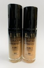 2 milani conceal perfect 2 in 1 foundation/concealer 00 light natural 1oz ea