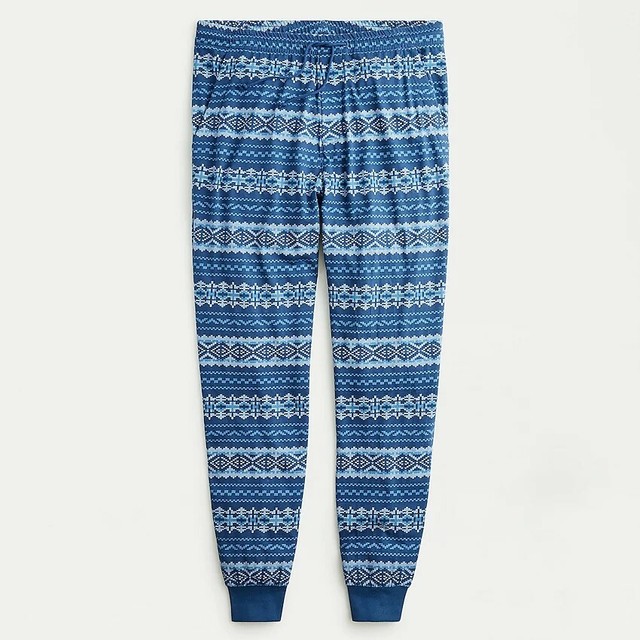 J. Crew Mens XL Jersey Slim Fit Pajama Lounge Jogger Pants in Fair Isle