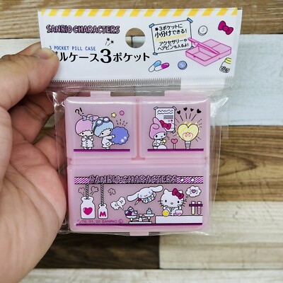 Sanrio Characters Medicine Pill Case Container Hello Kitty Melody Cinnamoroll