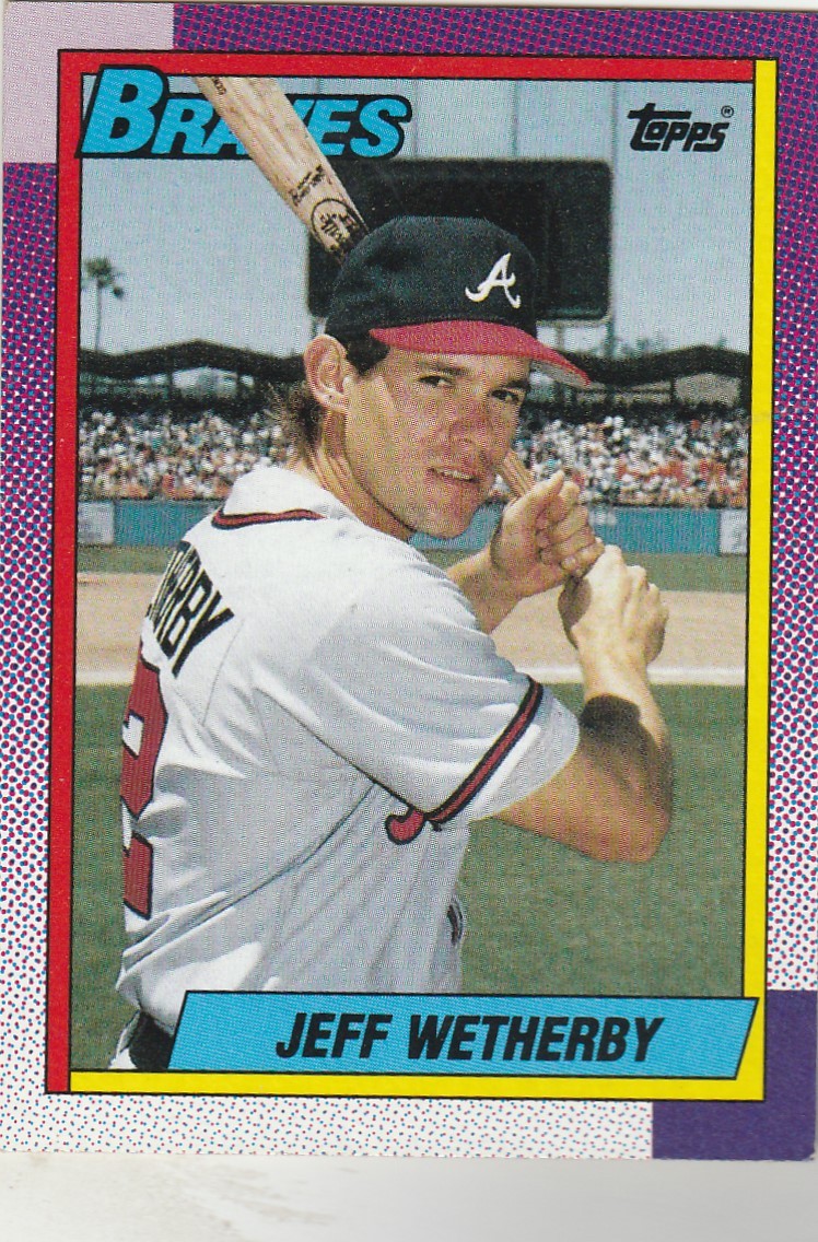 FREE SHIPPING-MINT TO NRMINT-1990 Topps #142 Jeff Wetherby Braves 