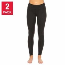 2 Pack Wide Waistband Sueded Lightweight Leggings by Felina New BLACK SIZE S