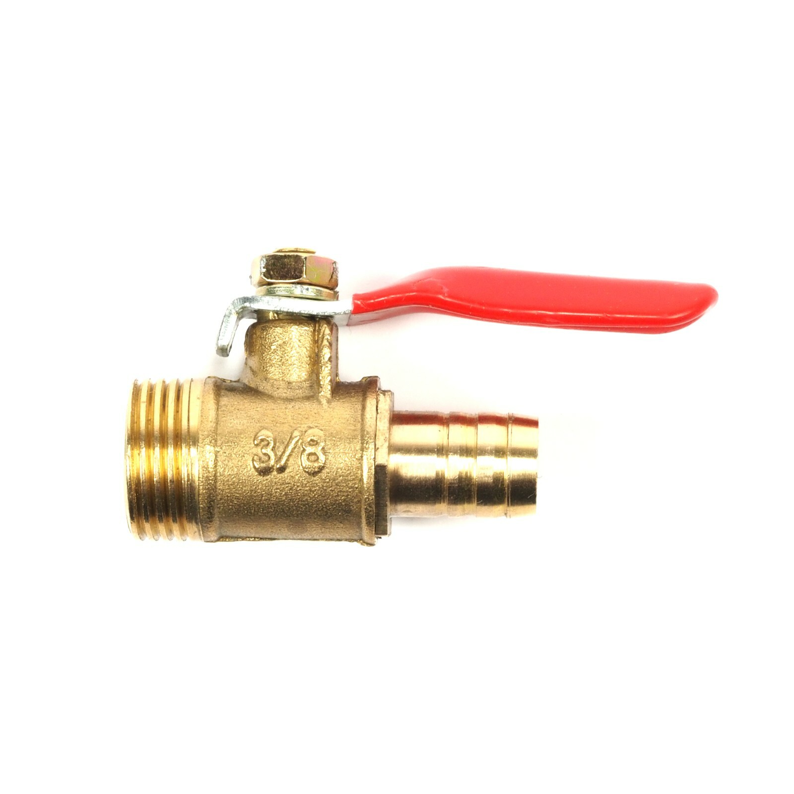 3/8" BSP Male Brass To 10mm Hose Barb Shut Off Valve Cock Tap Inline