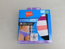 Hanes Women's 3-Pack Cool Dri Cotton Hipster Panties - Size 5, Small 1748