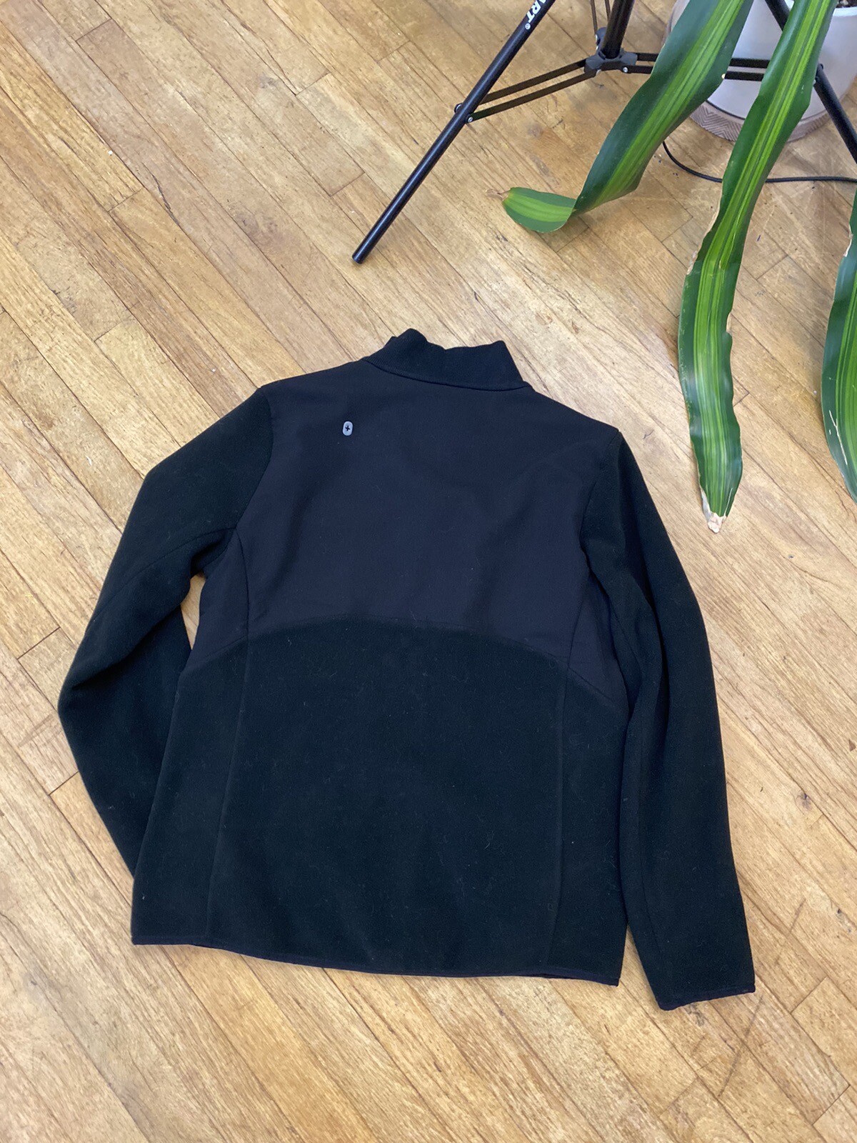 Figs Jacket Black Fleece Medical RN Pockets Work Full Zip Women's Size