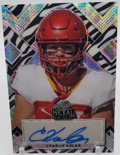 CHARLIE KOLAR 2022 Leaf Metal Draft ZEBRA REFRACTOR RC Card AUTO Autograph #5/5