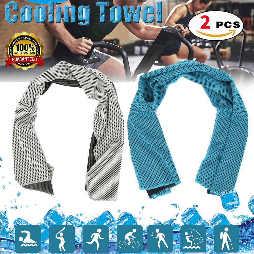 2 Pack Ice Cold Instant Cooling Towel Running Jogging Gym Chilly Pad Sports Yoga