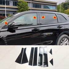 Black steel Window Pillar Posts Panel Trim 8Pcs FIt For Honda CR-V CRV 2023-2024