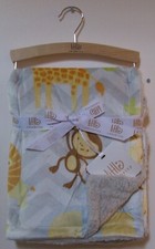 Manta bebé pequeña celebridad gris Chevron selva león mono elefante jirafa