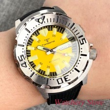 Tandorio 200m Monster 42mm Men Watch NH36A Automatic Yellow Dial AR Sapphire