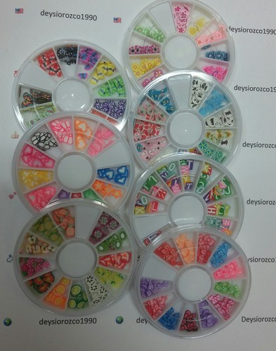 2box Acrilico Decorazione Nail Art Fimo Argilla Polimerica 3D Adesivi Colorati Assortiti - Foto 2 di 10