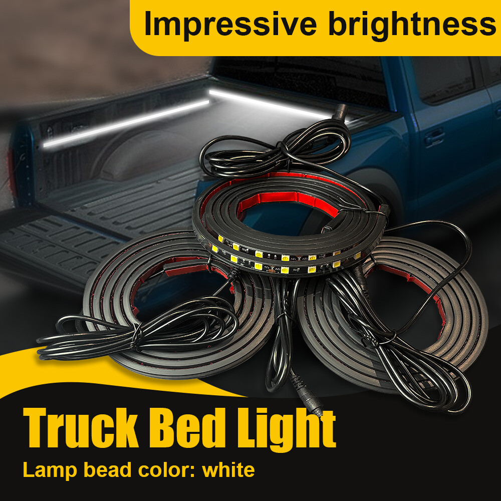 3PCS 60in White LED Bed Light Strips with On/Off Switch for Pickup Trucks