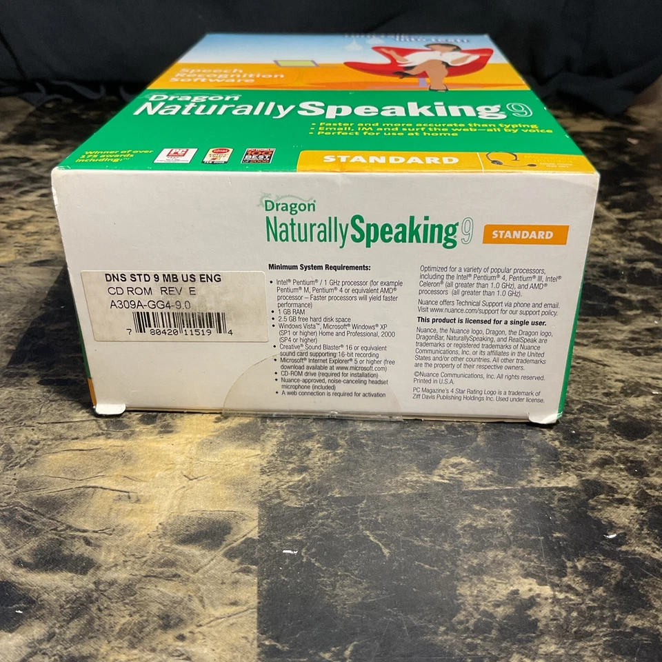 Dragon Naturally Speaking 9 Standard SPEECH RECOGNITION SOFTWARE  - Image 3 of 4