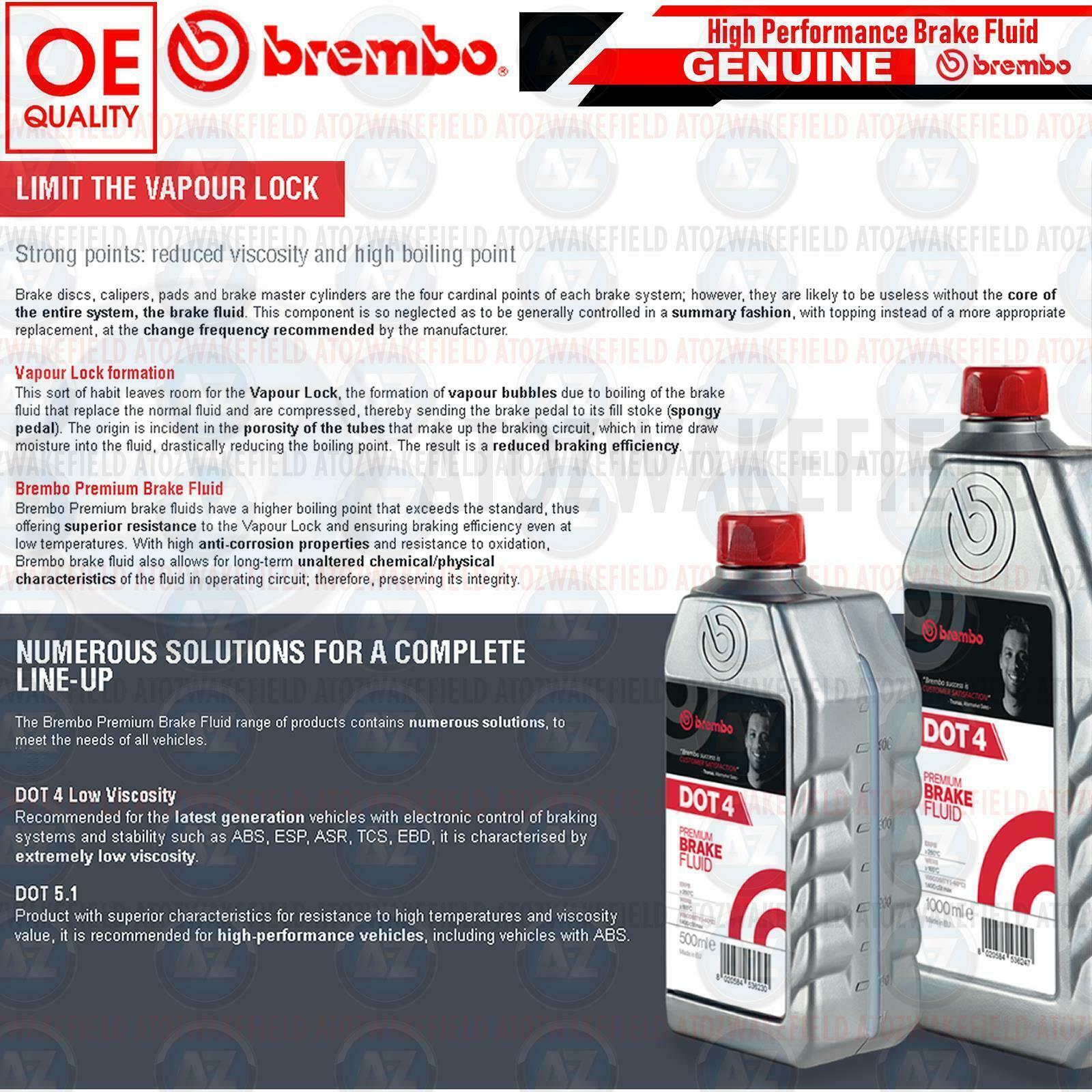 HIGH PERFORMANCE BREMBO FULLY SYNTHETIC BRAKE AND CLUTCH FLUID DOT 5.1