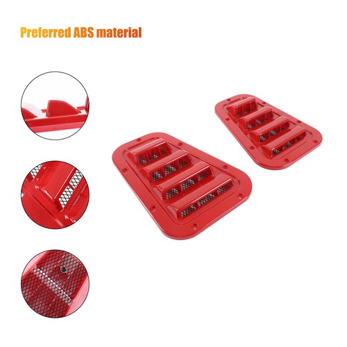 For 1983-2016 Land Rover Defender Front Hood Wing Top Air Intake Vents Cover Red - Picture 24 of 24