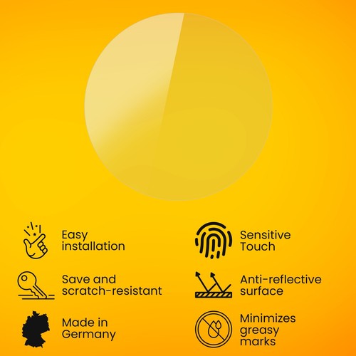 atFoliX 3x Screen Protection Film for Circular screen 48mm Diam. matt&shockproof - Zdjęcie 3 z 8