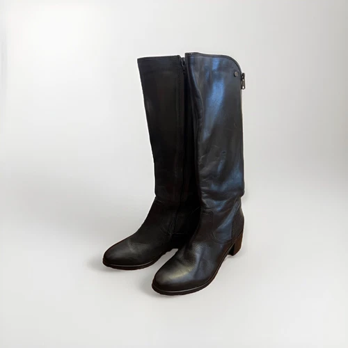 Vintage Foundry Co. US 8 UK 6 EUR 38.5 Leather Tall Boots Shoes Black riding