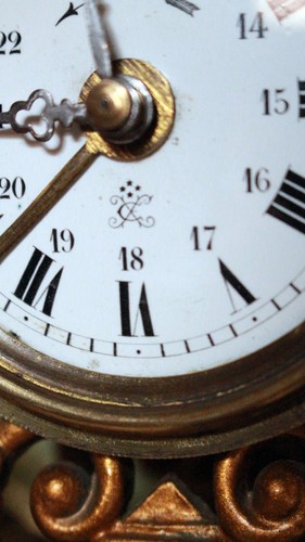 ALARM clock Japy Freres gilded Romantic Collectors Item 1875 - Picture 7 of 10