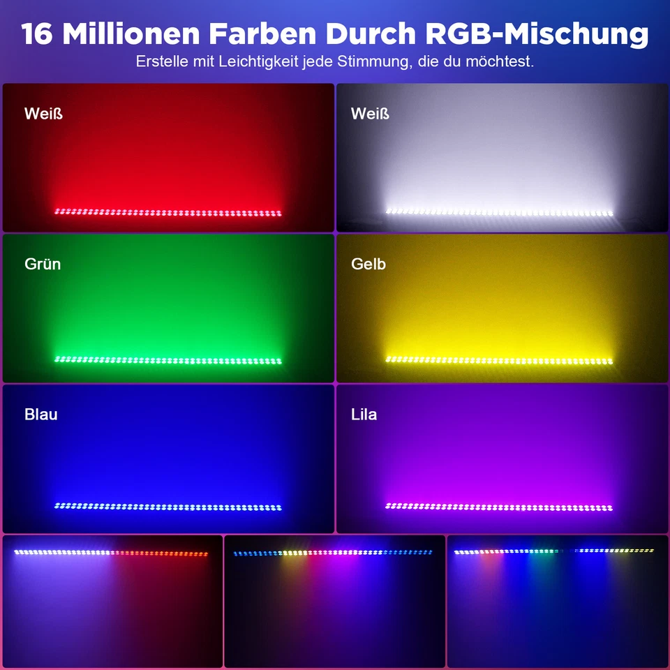 U'King 180W RGB 80LED Wall Washer Licht DMX Bar Bühnenlicht DJ Disco Partylicht - Bild 4 von 4