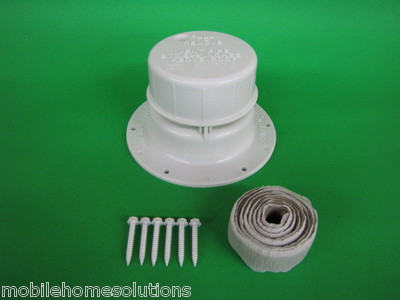 Roof Vent Cap Plastic Mobile Home RV Parts  White Ventline V2049  w/ install kit