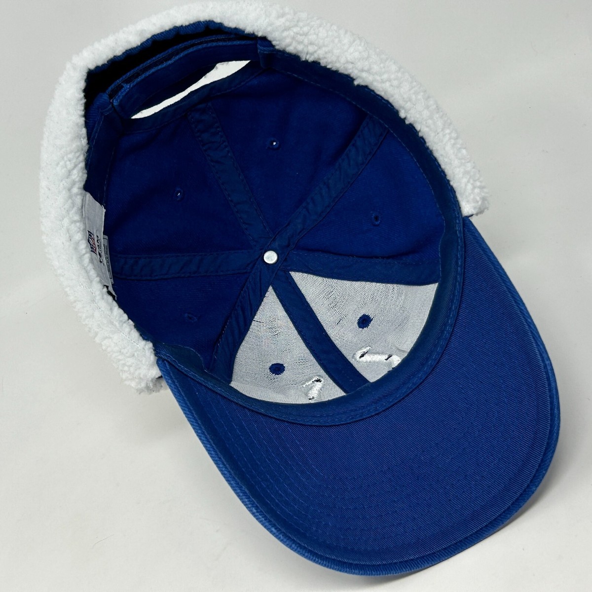 Indianapolis Colts Trapper Hat Cap Blue Ear Flaps Winter Strapback