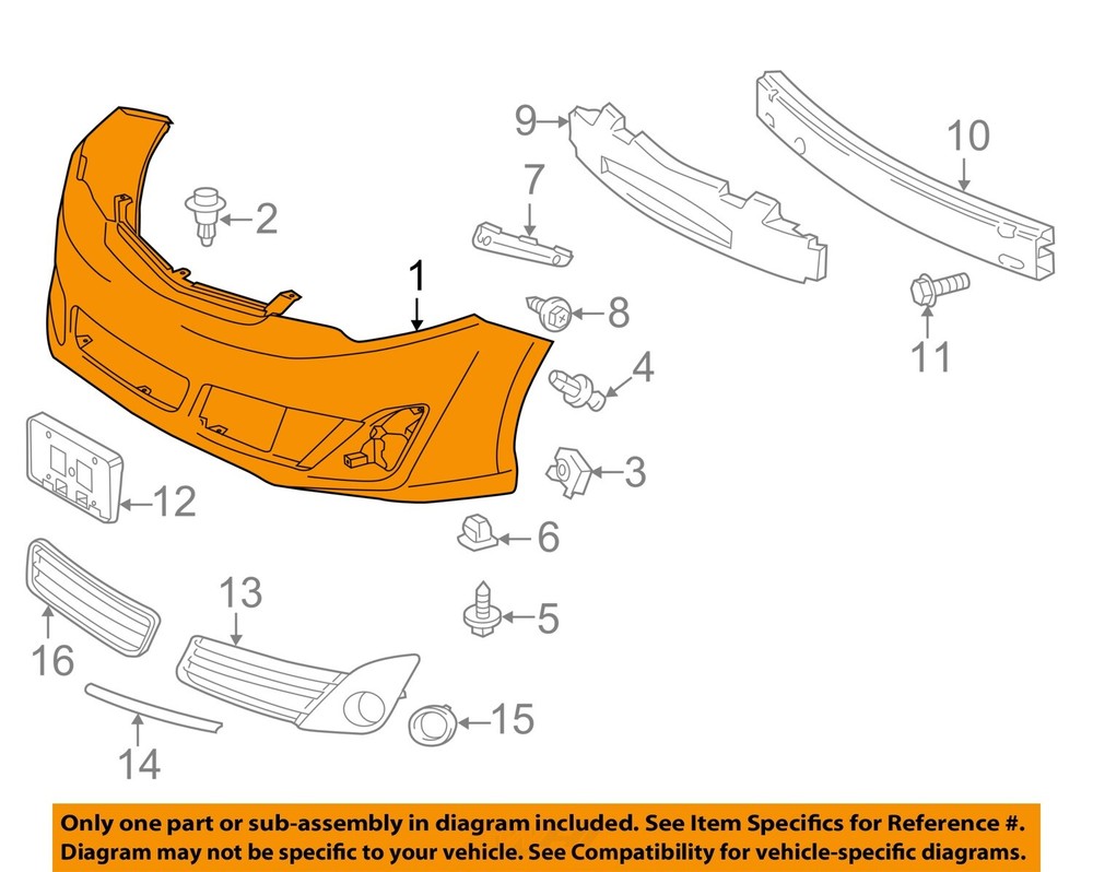 TOYOTA OEM 12-14 Camry Bumper Components-Bumper Cover 5211906975