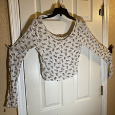 Map To Mars Women L LARGE Top Blouse Crop Bik...